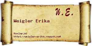 Weigler Erika névjegykártya